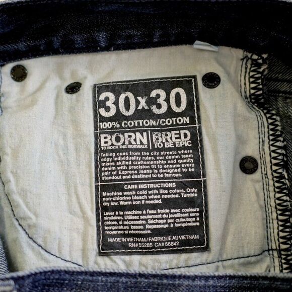 Express Rocco Slim Fit Bootcut Blue Denim Low Rise Jeans 31/29‎ Tagged 30/30 - Picture 11 of 13